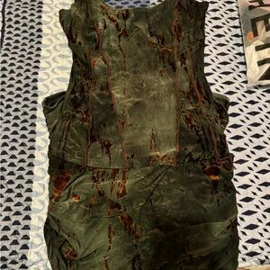 Fashion Nova Green and Brown Skirt Set